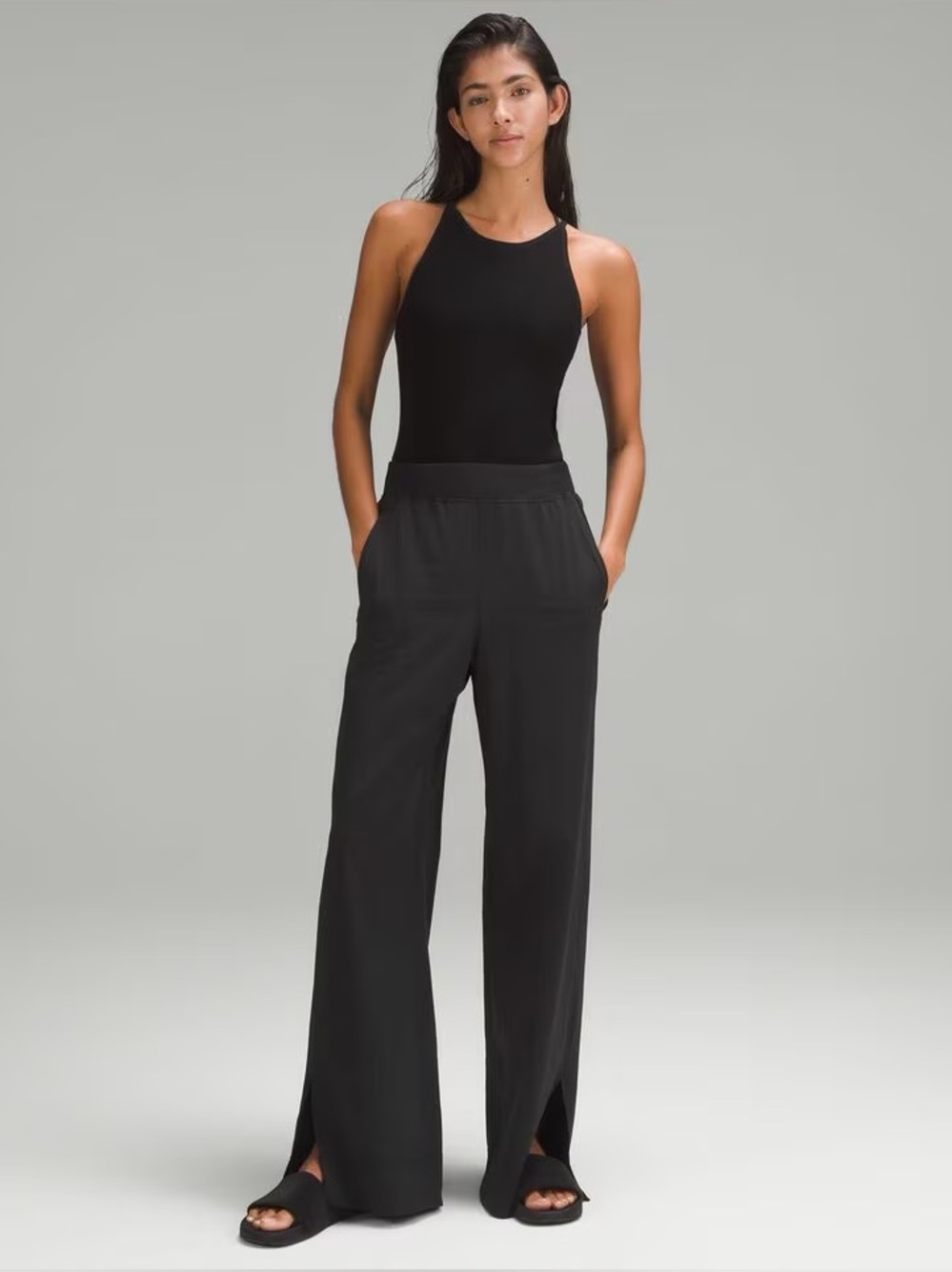 Lululemon Stretch Woven Wide-Leg High Rise Split-Hem Pants Medium Tall
